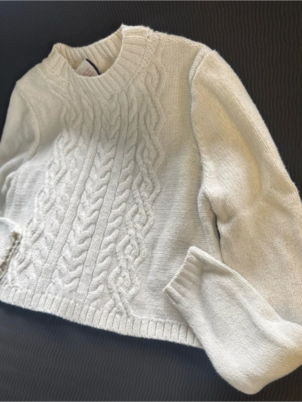 Girls Cream Cable Knit Sweater size 7/8